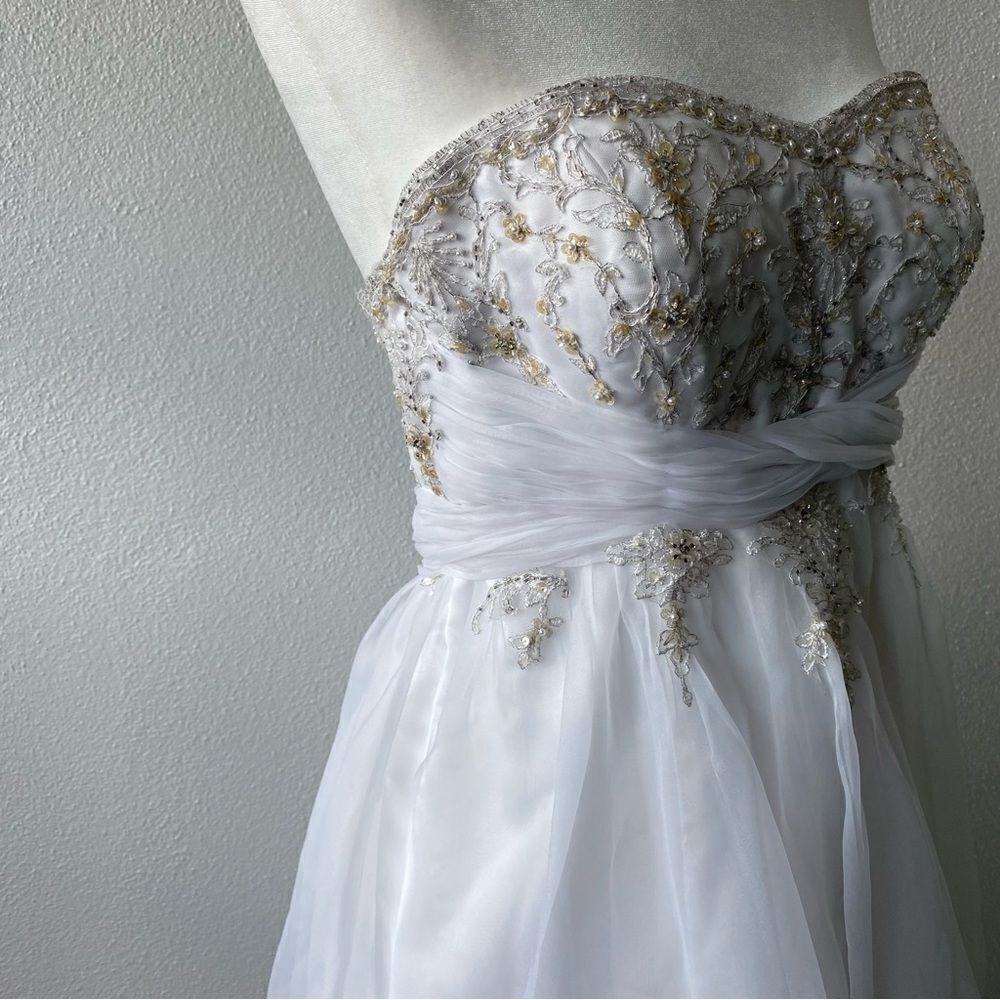 Alfred Angelo Sapphire White Tea Length Dress - Picture 11 of 16